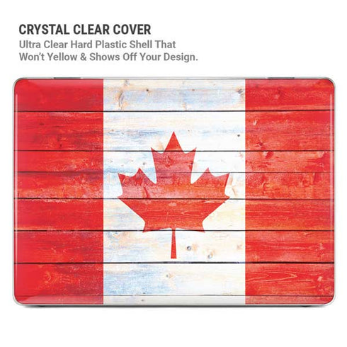 Canada Flag Light Wood MacBook Cases